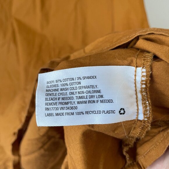 Ava & Viv Womens Eyelet Sleeve Dress 0X Brown Cotton Blend V-Neck - Picture 5 of 6